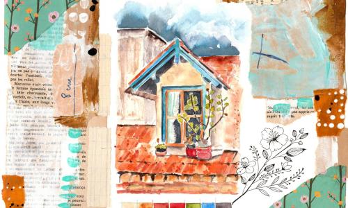 Fenêtre de toit aquarelle de véronique chevreul