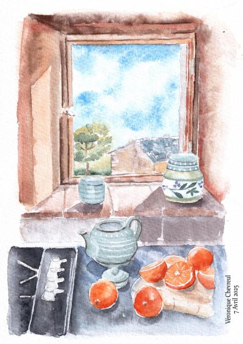 Les oranges aquarelle de véronique chevreul
